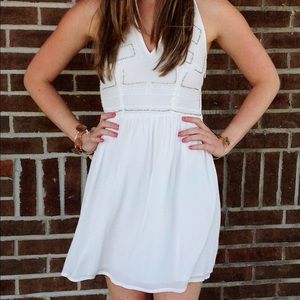 White Embellished Shift Dress